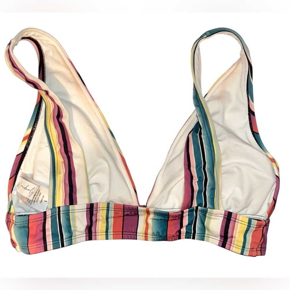ASOS Colorful Striped B Neck Bikini Top Size Large Swimwear - Picture 7 of 11